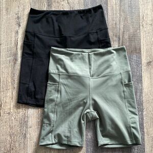 Danskin Women's Black and Green Biking Shorts